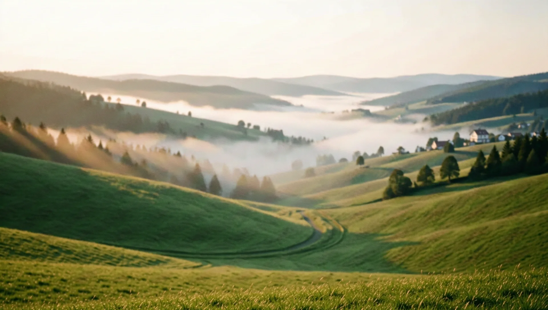 Upokojujúca ranná krajina